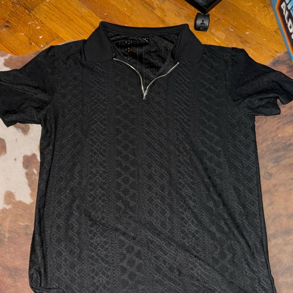 Mesh zip up polo
